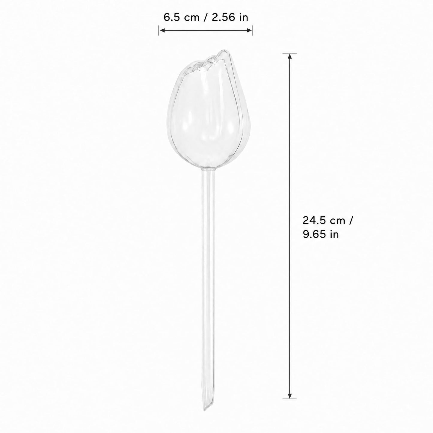 Kysren 3 Pcs Self Watering Globes for Indoor Plants - 9.6" Tulip Plant Watering Devices for Vacation, Shatterproof Clear Plastic Watering Bulbs