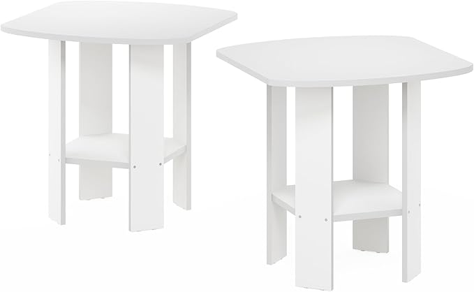Furinno Simple Design Side Table Set of 2, 2-Tier Modern End Table