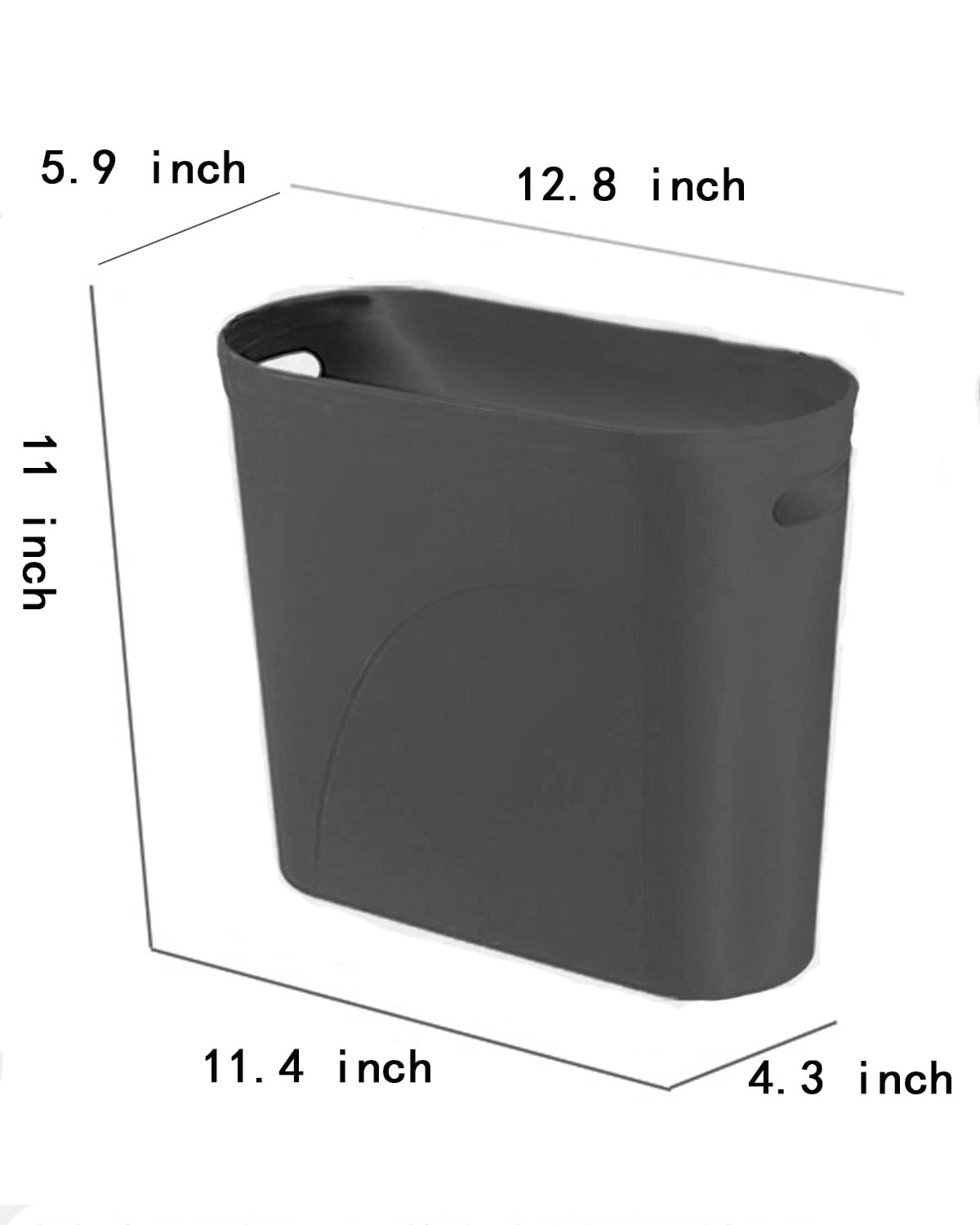 YAZEES Bathroom Small Trash Can, 3 Gallon Slim Plastic, Set of 2, White