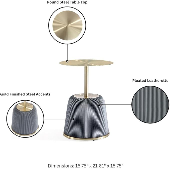 Manhattan Comfort Anderson Modern 15.75" Round End Tables 1.0