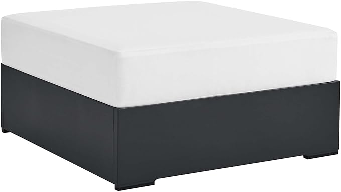 Modway Tahoe Aluminum Ottoman in Gray White