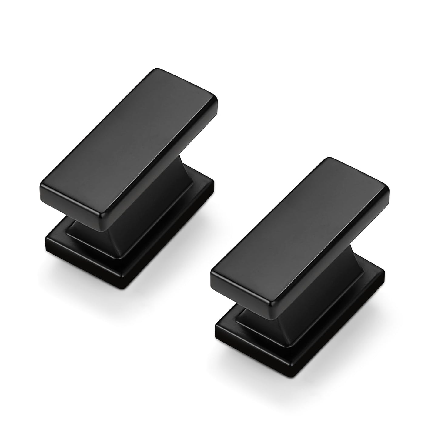 Probrico 10 Pack Black Cabinet Knobs and Pulls, 1.5 Inch (38mm) Rectangle Single Hole Drawer Handles for Kitchen, Bathroom, Dresser Cabinets