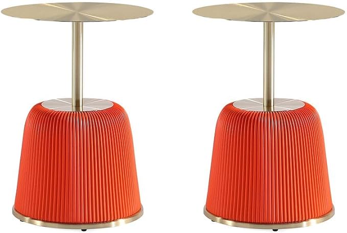 Manhattan Comfort Anderson Modern 15.75" Round End Tables 1.0