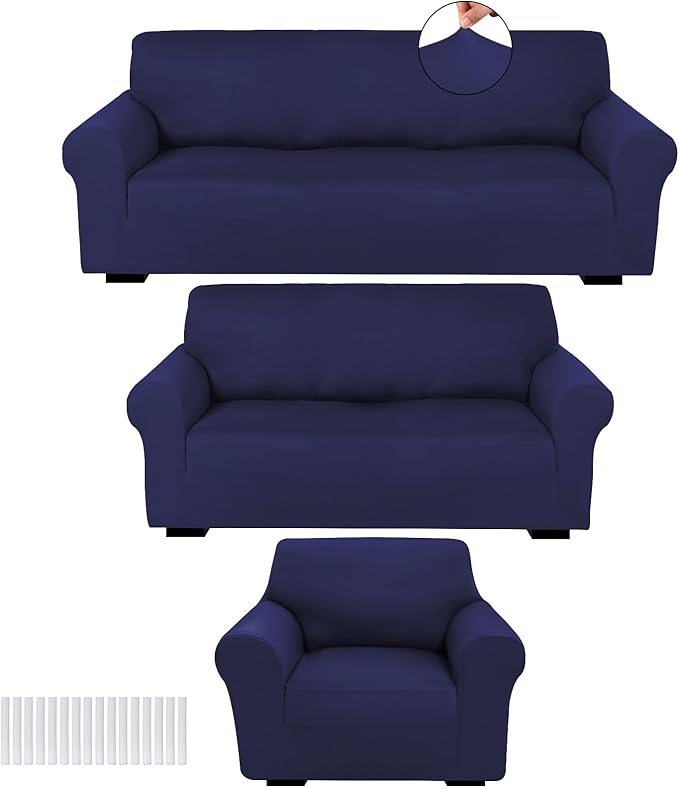 Peryiter 3 Pcs Couch and Loveseat Covers Set Sofa Cover