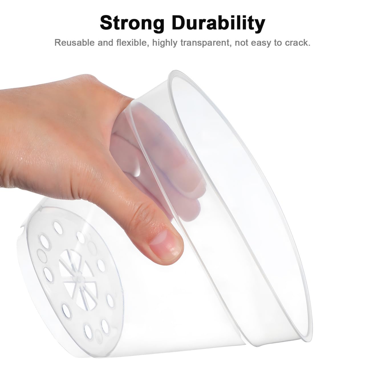 Totority Clear Orchid Nursery Pots 10-Pack 3.5-Inch Transparent Root-View Plastic Cups with Drainage Holes for Healthy Seedlings, Reusable Indoor & Outdoor Planter for Orchid Growers