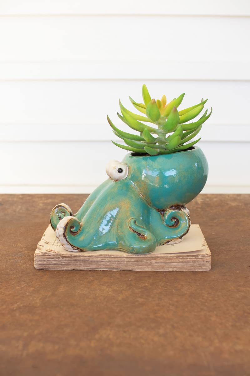 Kalalou CDV2152 Octopus Planter, 9-inch Length, Ceramic