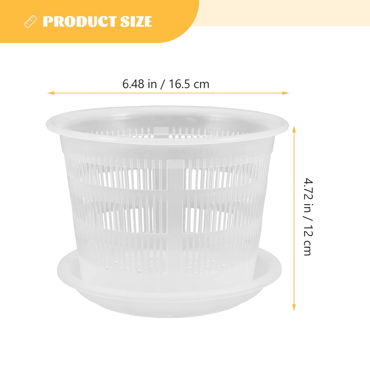 GANAZONO 4Pcs Plastic Orchid Pots with Drainage Holes 6.5 Inch Clear Succulent Nursery Planting Pots for Indoor Garden Balcony Decor