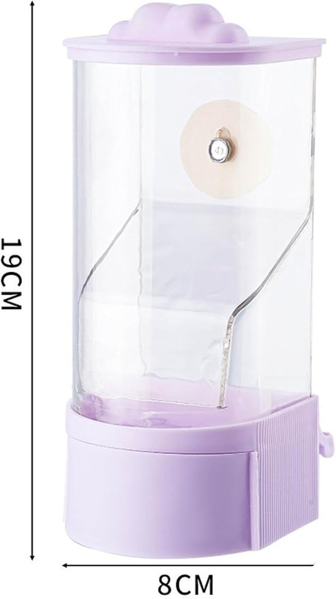 No Mess Bird Feeder Hanging Feeding Station Anti Splashing Parrot Foraging Feeder Food Container for Cockatiel Budgies Canary Pink(Purple)