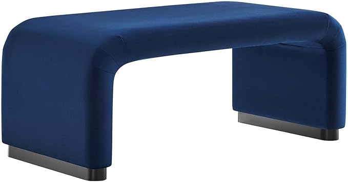 Modway EEI-6735-BLK-MID Koda Performance Velvet Waterfall Ottoman