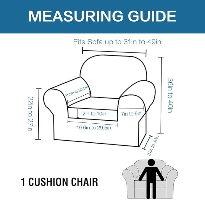 H.VERSAILTEX Rich Polyester and Spandex 2 Piece Cover Chair Slipcover Sofa