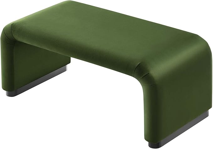 Modway EEI-6735-BLK-MOS Koda Performance Velvet Waterfall Ottoman
