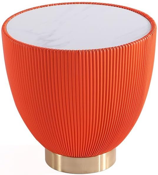 Manhattan Comfort Anderson Modern 18" Round End Table 2.0 | Ceramic Marble