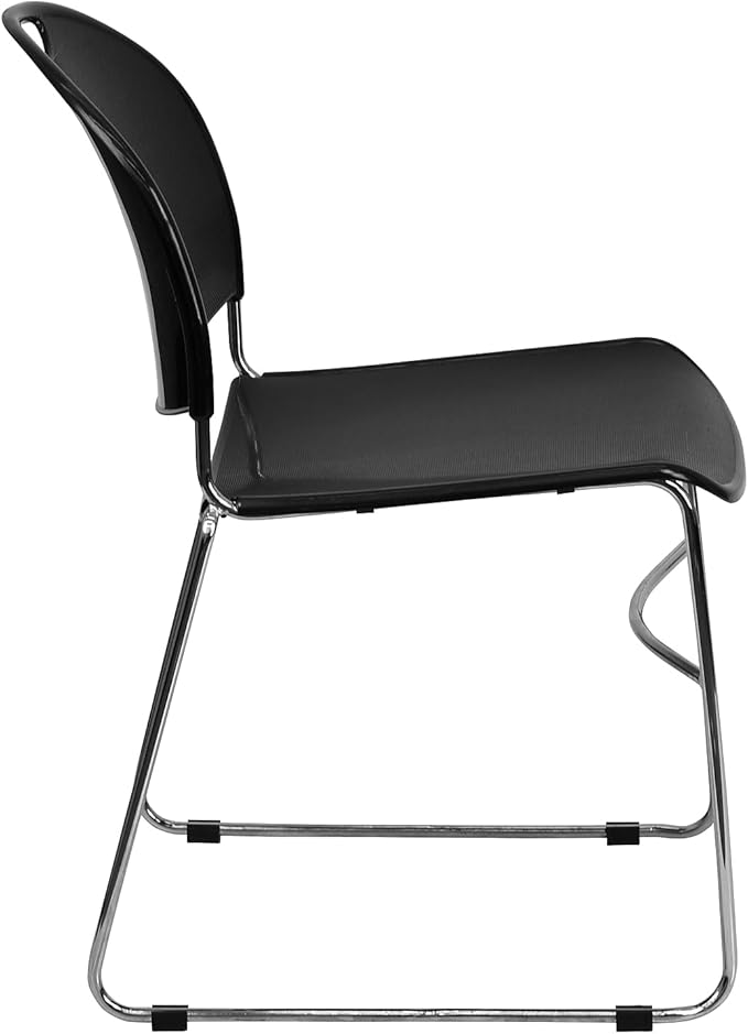 Flash Furniture HERCULES Series 880 lb. Capacity Black Ultra-Compact Stack Chair