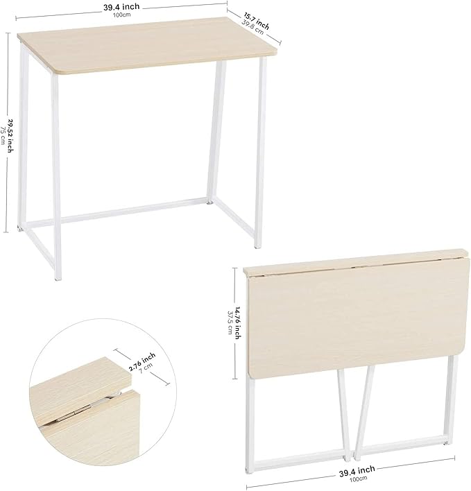 WOHOMO Folding Desk, Small Foldable Desk 39.4"