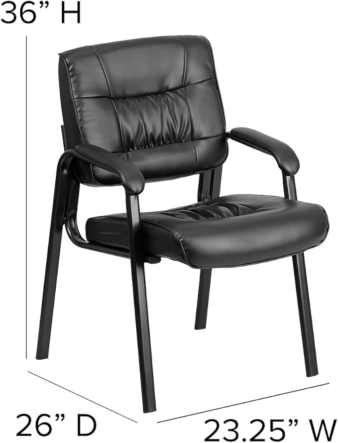 Flash Furniture Haeger Black LeatherSoft Executive Side Reception Chair