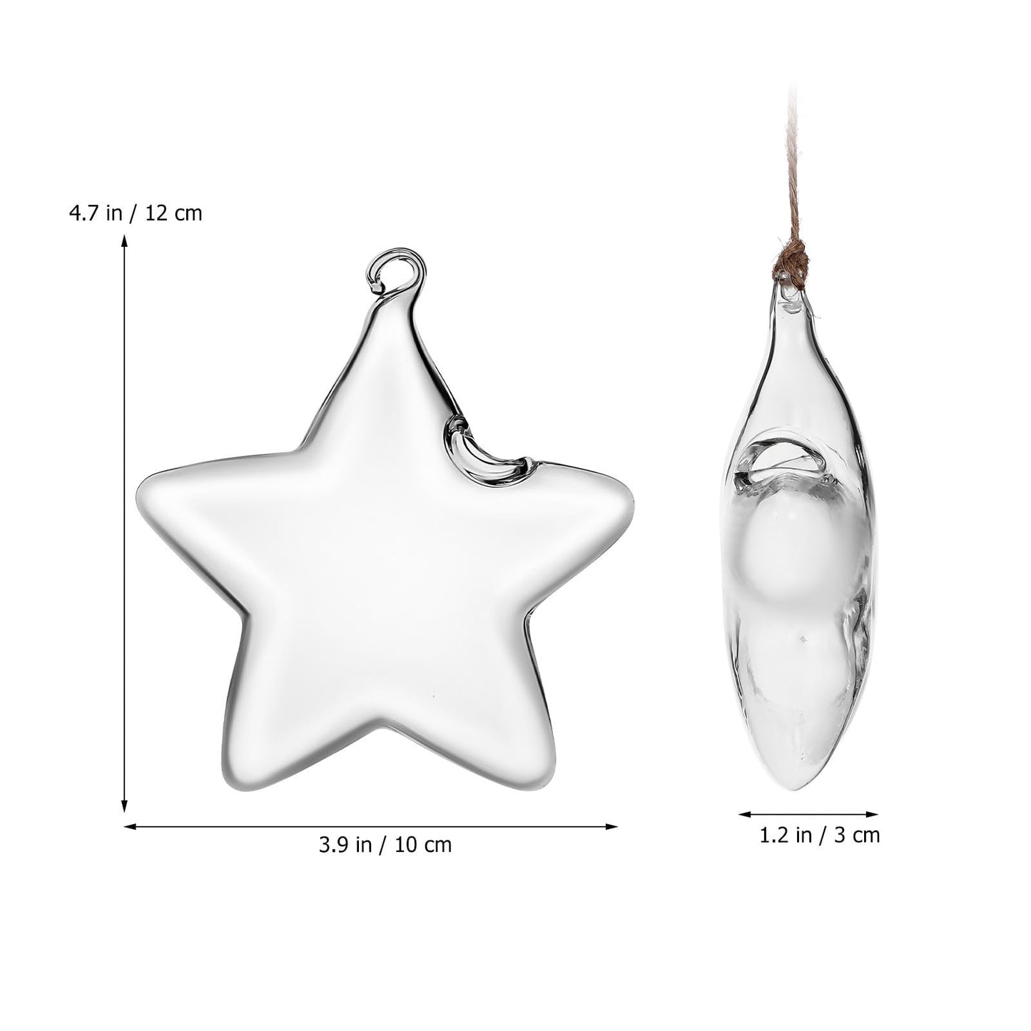 Housoutil Hanging Glass Vase Hydroponic Glass Terrarium Marine-Inspired Shape for Indoor Plants Home Décor