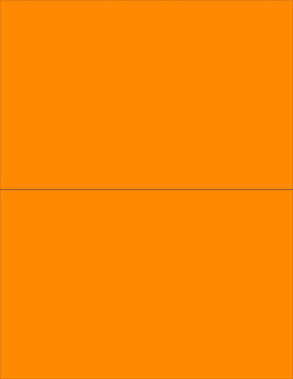 8-1/2 x 11" Neon Color High Light Fluorescent Labels for Laser & Inkjet Printer (Orange Fluorescent, 8-1/2" x 5-1/2" - 2 Per Page | 200 Labels)