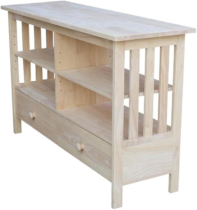 IC International Concepts, Mission Entertainment/TV Stand, Solid Real Wood