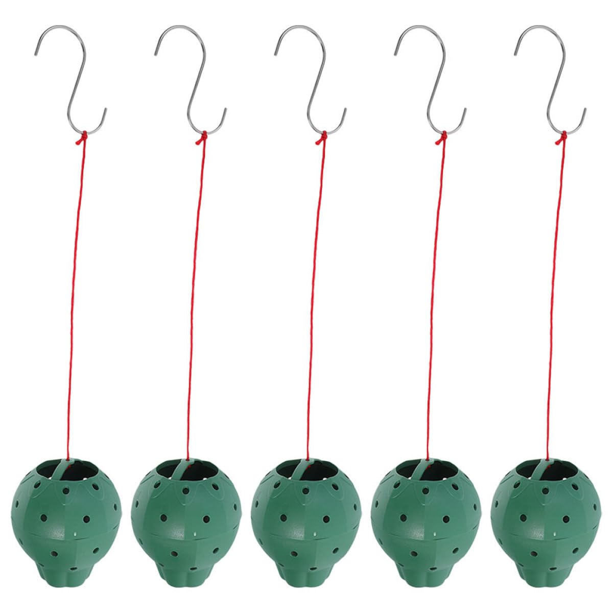 NUOBESTY 5pcs Slotted Strawberry Jar Planter Pots for Succulents and Orchids, Plastic Hanging Garden Plant Containers with Side Openings for Propagation and Outdoor Use
