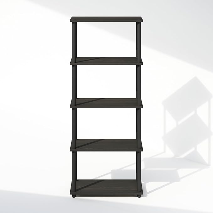 Furinno Turn-N-Tube Book Shelf, 5-Tier Bookshelf, Bookcase
