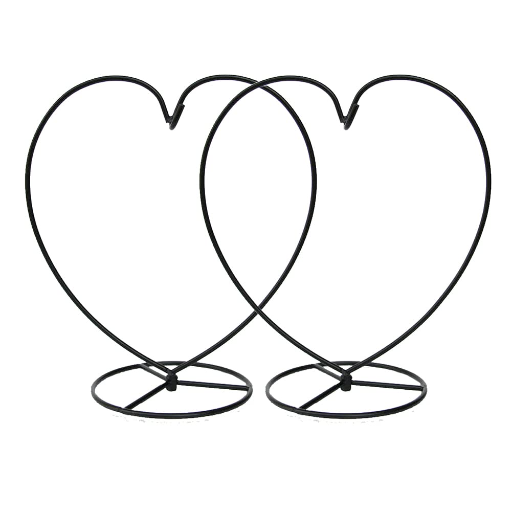 WOCTDTHW Ornament Display Stand Holder Iron Hanger for Chrismas Hanging Glass Globes (Love Shape Large 2 Pcs)