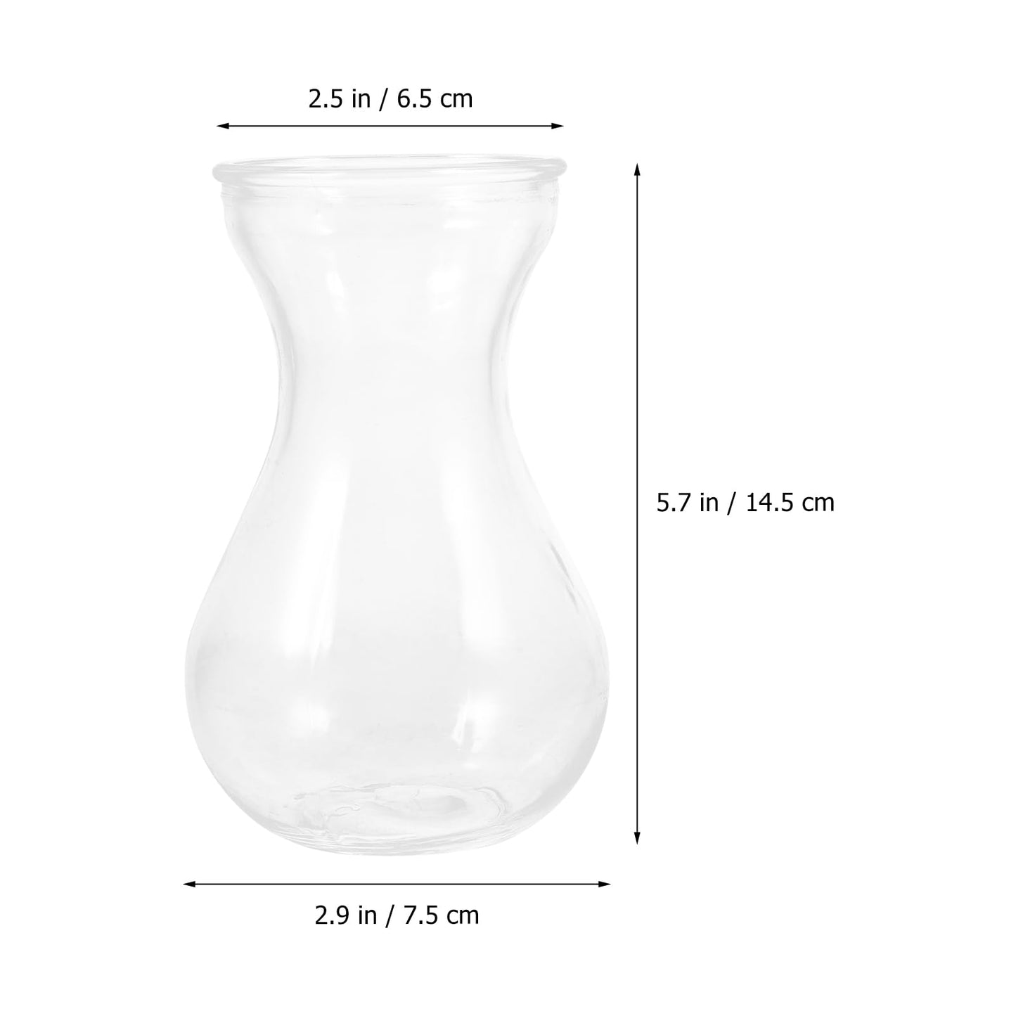 Yardenfun Transparent Glass Craft Vase 5.11X3.54X2.75In Small Flower Container Decorative Planter Inserts for Home Table and Wedding Centerpieces