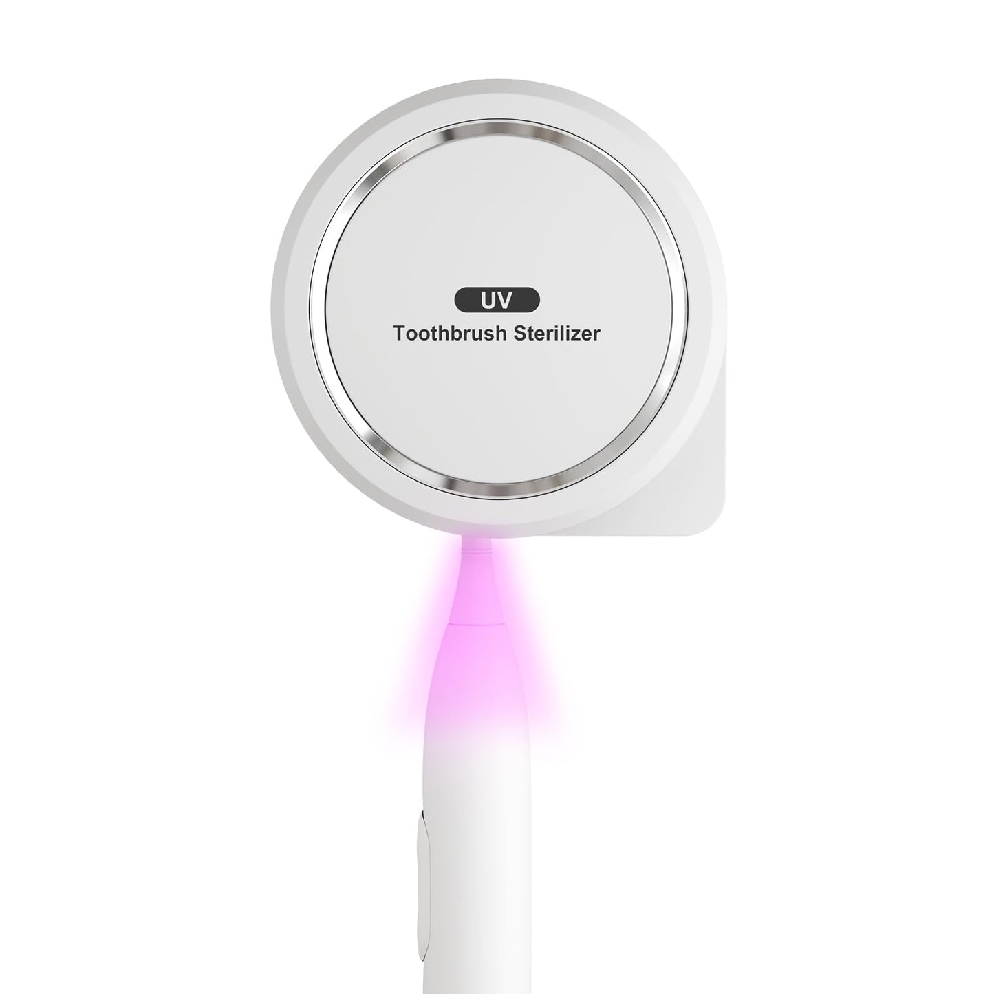 UV Toothbrush Sanitizer Holder, Toothbrush Sanitizer and Holder Cover Caps with Fan Drying, Rechargeable Portable Toothbrush Cleaner Case Fits Most Electric and Manual Toothbrushes (White)