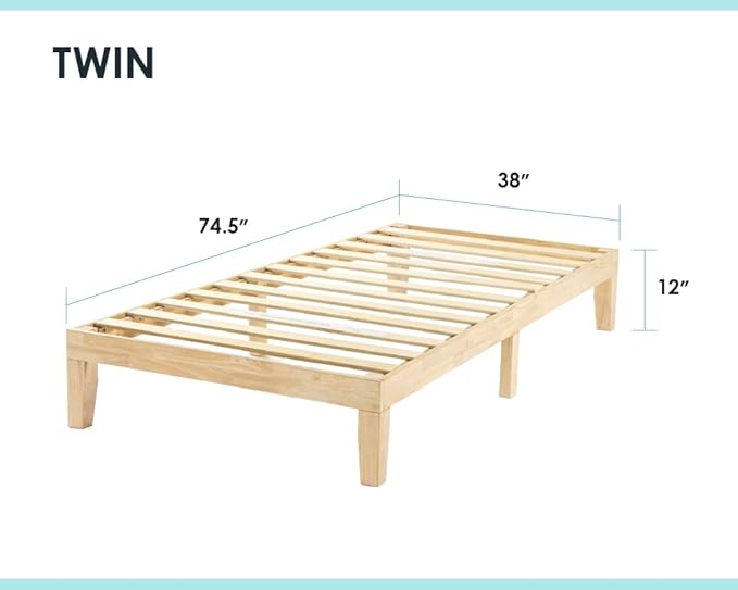 Mellow Naturalista Classic 12 Inch Solid Wood Platform Bed