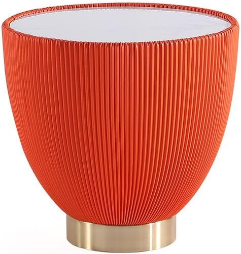 Manhattan Comfort Anderson Modern 18" Round End Table 2.0 | Ceramic Marble
