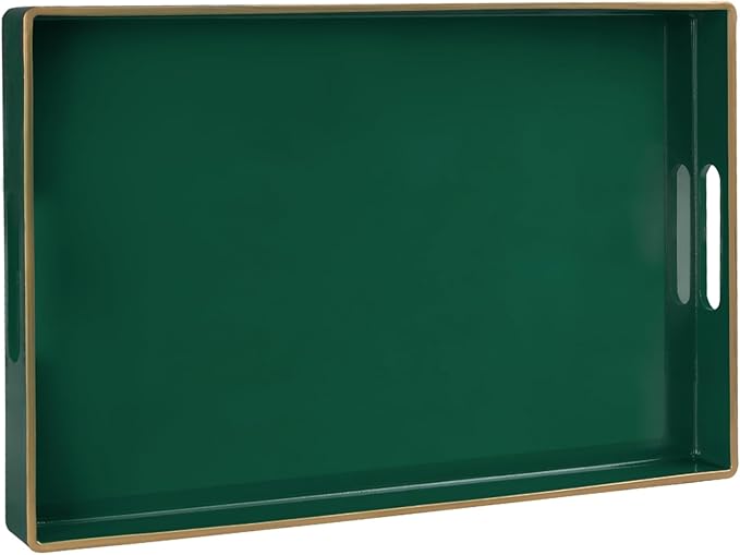 MAONAME Dark Green Decorative Tray, Serving Tray
