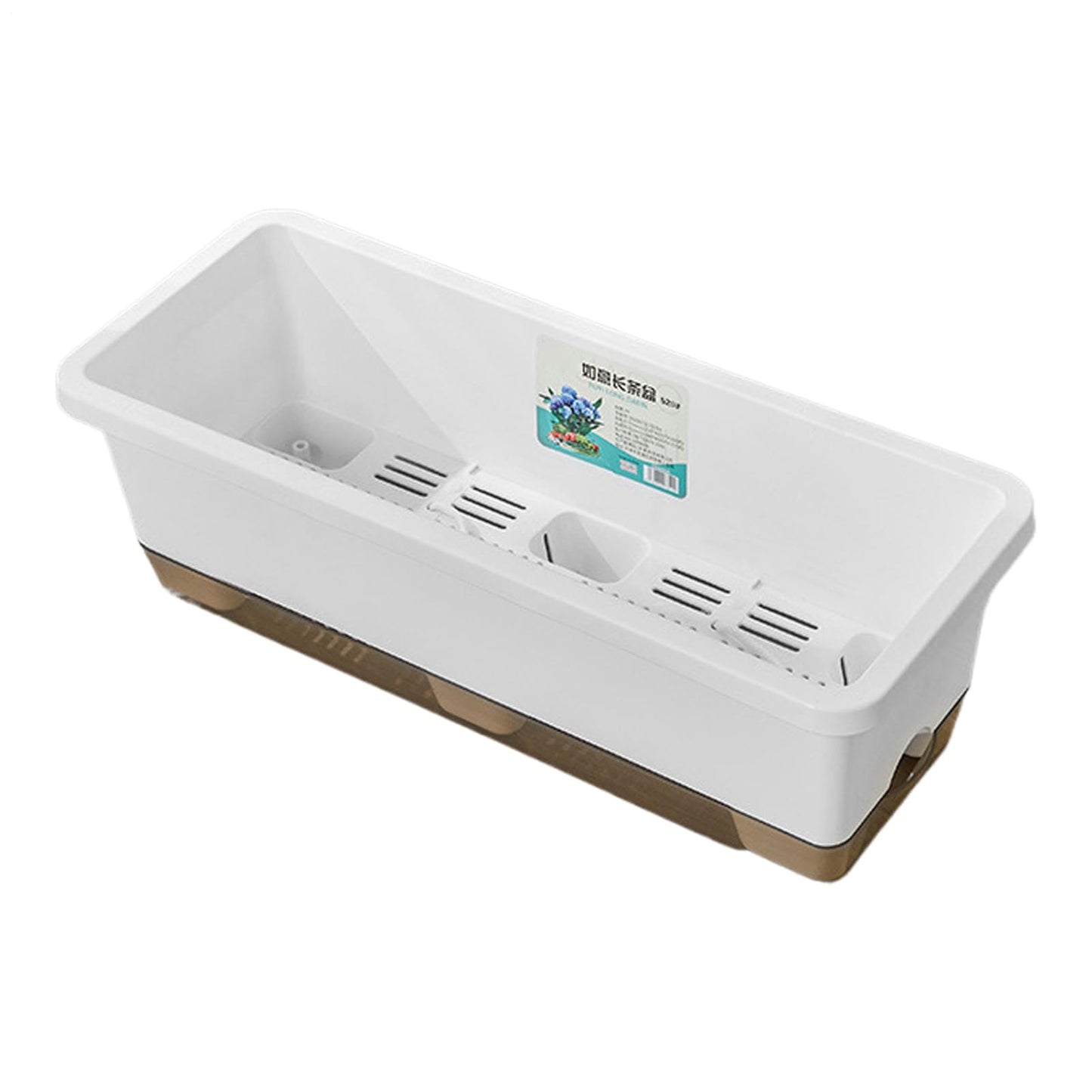 Rectangular Flower Planter - Automatic Water Supply Container, Root Hydration Growing Box, Indoor Outdoor Gardening Pot | Indoor Patio Balcony for Outdoor Patio Balcony