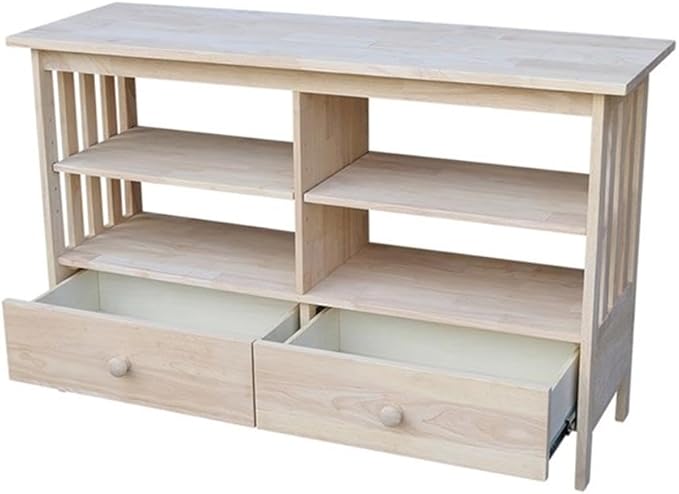 IC International Concepts, Mission Entertainment/TV Stand, Solid Real Wood