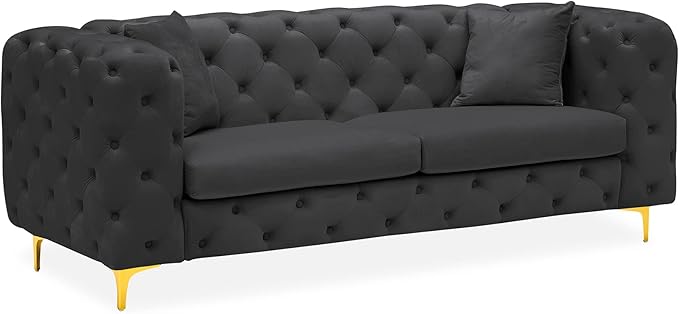 DAMAIFROM 75" Sofa Couch Mid Century Modern Velvet Couch Tufted Button Sofa