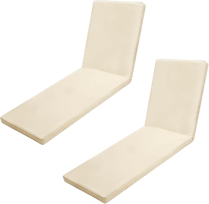 Outdoor Chaise Lounge Cushions for Patio, Lounge Chair Cushions, Waterproof