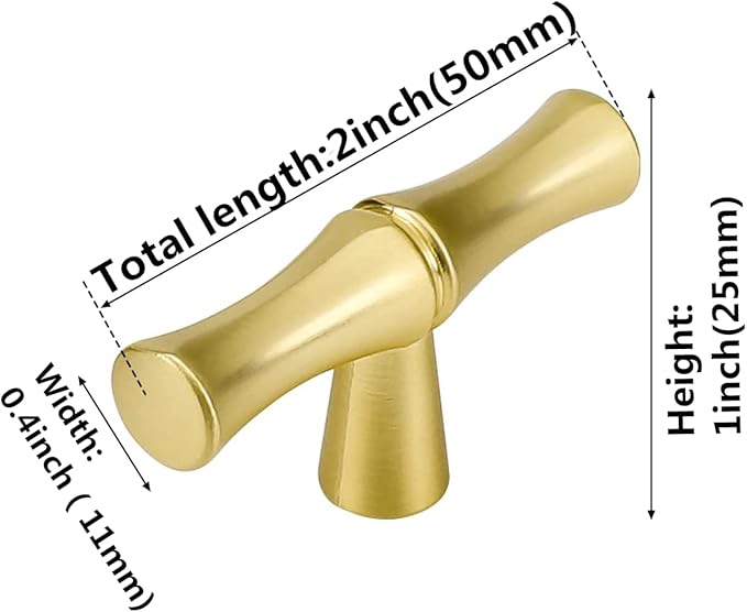 6pcs Bamboo Shape Solid Zinc Alloy Cabinet Knobs Handle pulls, Dresser Drawer