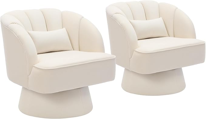 Garvee Ultra-Plush Swivel Accent Chair, 360° Barrel Lounge Chair