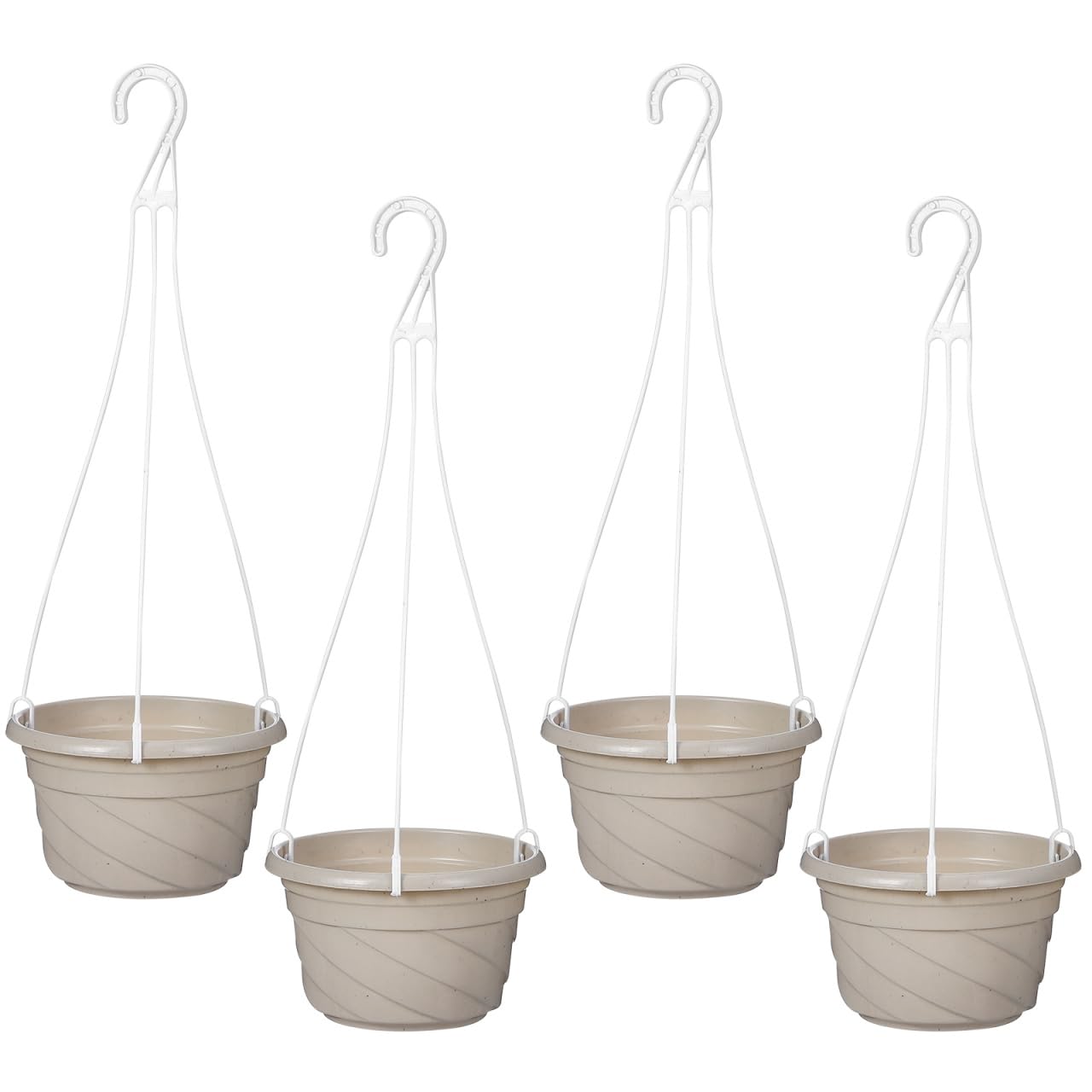 Parliky 4Pcs Plastic Hanging Planters with Drainage Holes Lightweight Window Balcony Garden Pots for Indoor Outdoor Plant Display