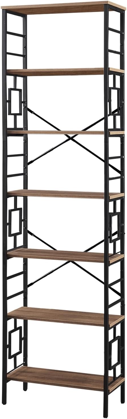 HOMISSUE Tall Bookshelf, 84 Inch Industrial Bookshelf