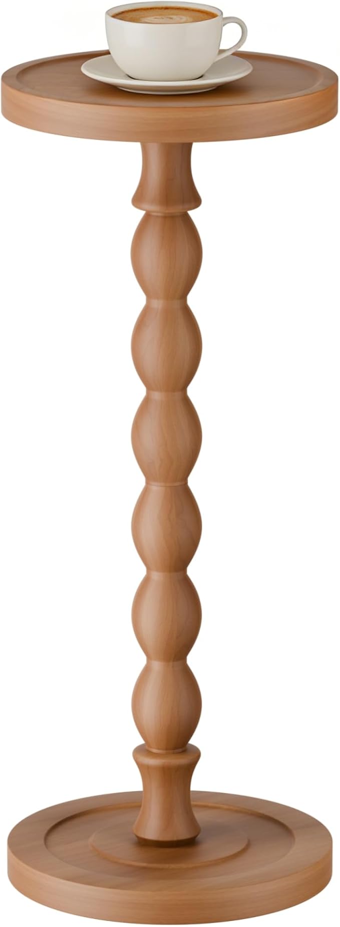 Solid Wood Drink Table, Rubber Wood‌ Small Round Side Table