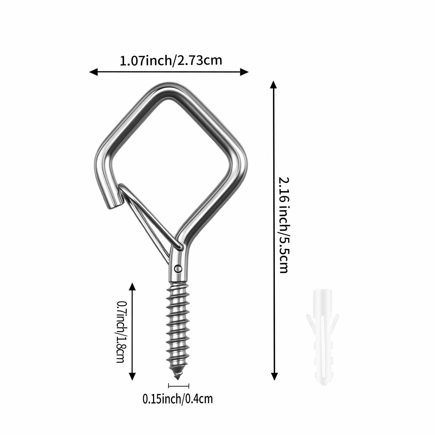 Emiluil 20 Pcs 304 Stainless Steel Eye Screw Hooks for Hanging Heavy Duty.Windproof Ceiling Hooks for Hanging Plants,Cup,Wind Chime,Bird Feeders,Christmas String Lights at Indoor&Outdoor 2.2 Inch