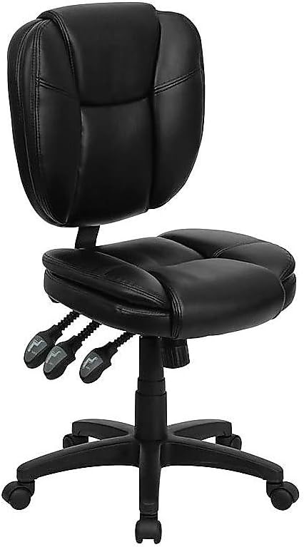 Flash Furniture Caroline Mid-Back Black LeatherSoft Multifunction Swivel