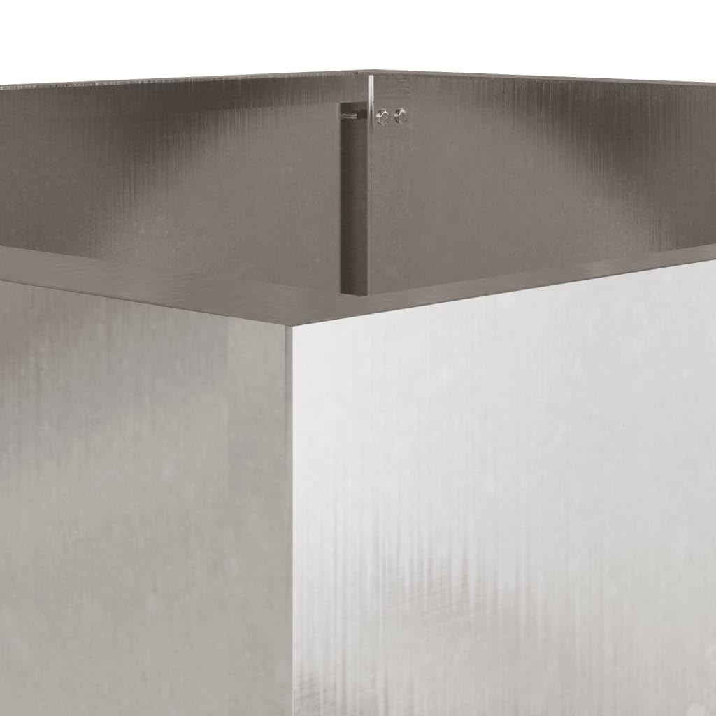 Logeirevo Corten Steel Planter Box, Corten Steel Raised Garden Bed for Flowers, Vegetables, Herbs, Silver 12.6"x11.8"x11.4" Stainless Steel,-1770