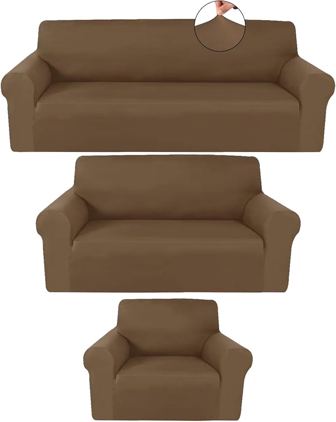 Peryiter 3 Pcs Couch and Loveseat Covers Set Sofa Cover