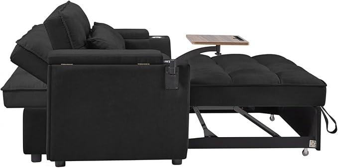 oaaktu 65''Convertible Sleeper Sofa Bed, 3-in-1 Pull Out Couch Bed