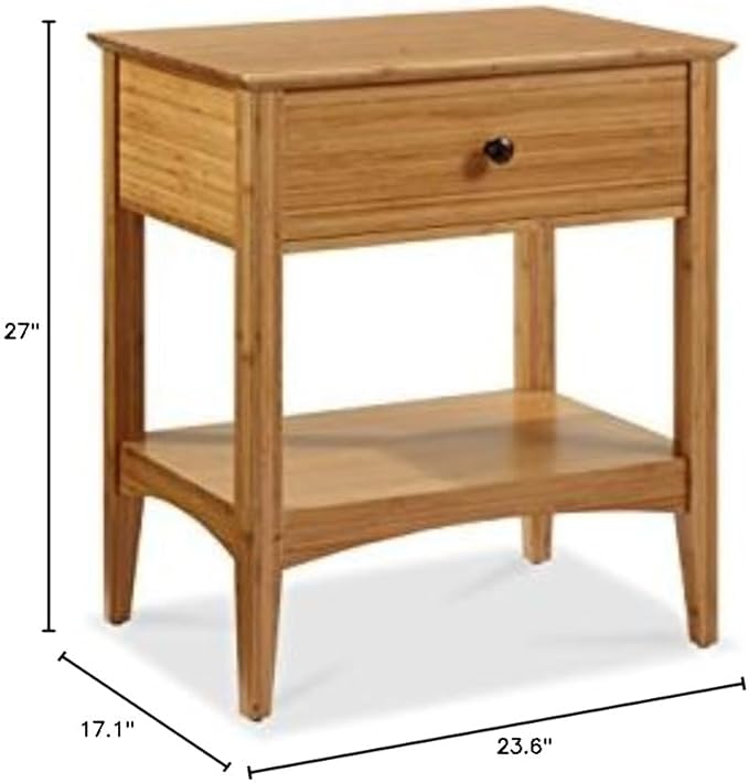 ECO03CA Willow 1 Drawer Nightstand, Caramelized