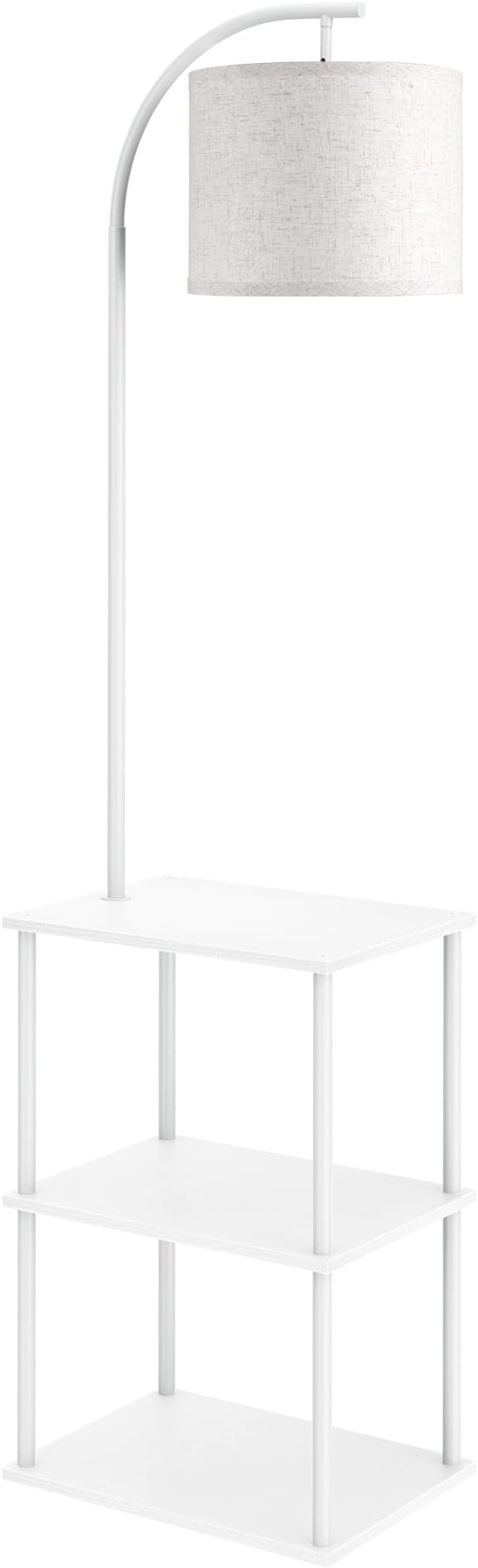 PARTPHONER Floor Lamp with Table, Night Stand with Lamp, Narrow Side Table with