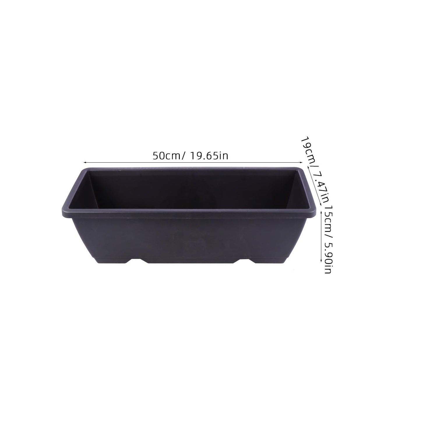 ERINGOGO Rectangular Garden Planter 19.68 Inch Plastic Plant Pot with Drainage Hole and Saucer for Indoor Outdoor Use Balcony Patio Herb Vegetable Container