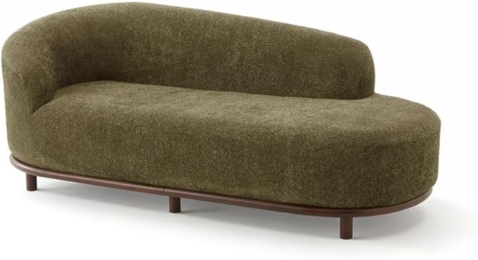 Christopher Knight Home Bouclé Chaise Lounge Sofa Mid Century Modern