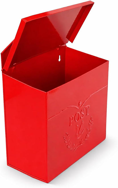NACH Mailboxes for Outside Wall Mount, 11.5 x 5 x 13 inches, Red Waterproof Mailbox, Wall Mailboxes for Outside - The Chelsea Mailbox