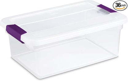 Sterilite 36-Pack 15 Quart ClearView Latch Box, Stackable Organizer Bins with Latching Lids - Clear Plastic Organization Containers for Closet, Bedroom, Shelving Units and Everyday Home Storage